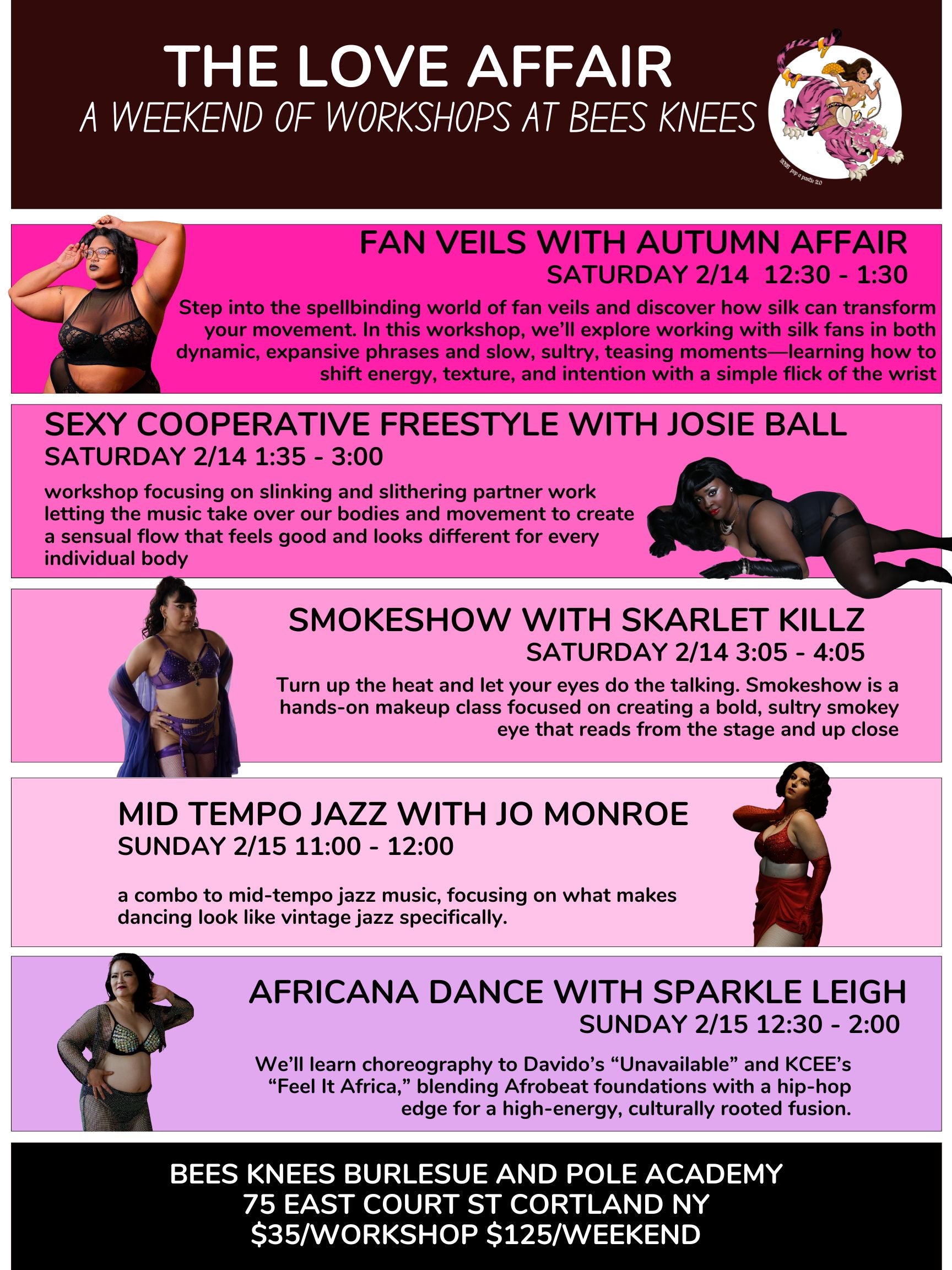 Love Affair a weekend of workshops at Bees Knees